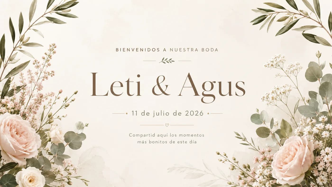 Portada floral de una galería Mil Miradas creada para una boda